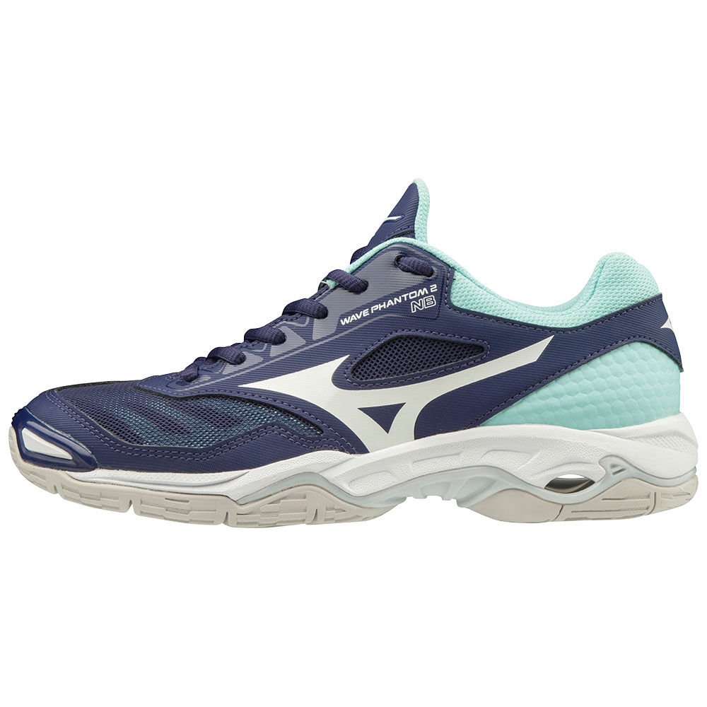 Mizuno Women's Training Shoes WAVE PHANTOM 2 NB White/Blue - TQDGZBR-09